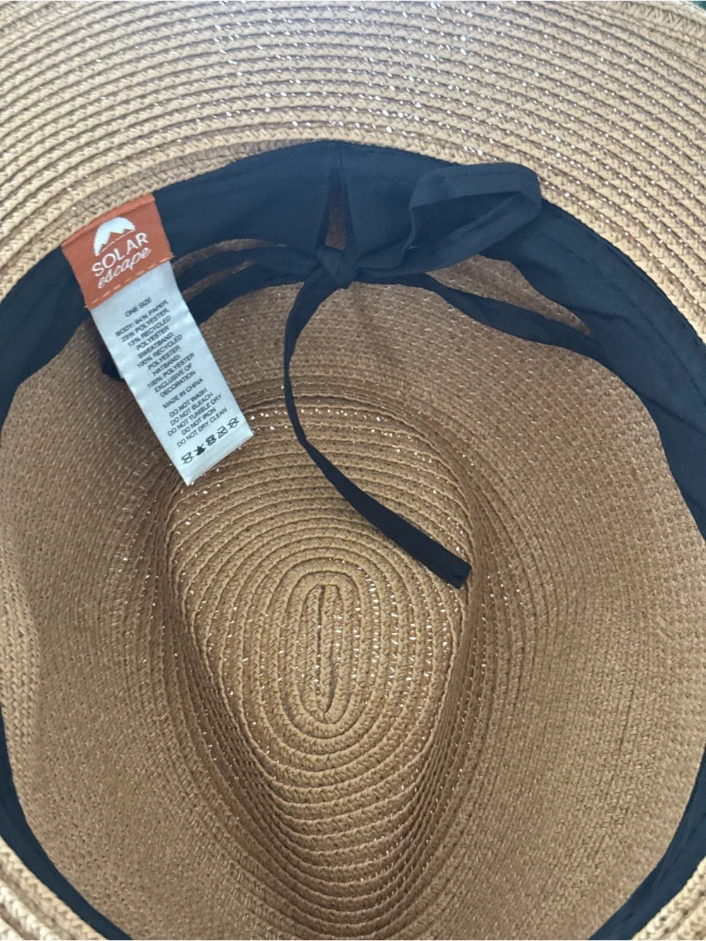 Men's Classic Straw Fedora Hat with Black Band - Brown